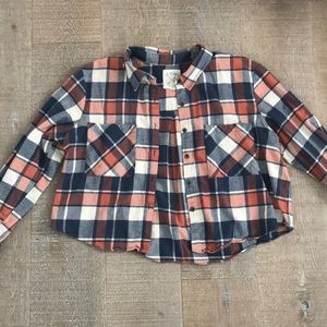 Pacsun crop flannel